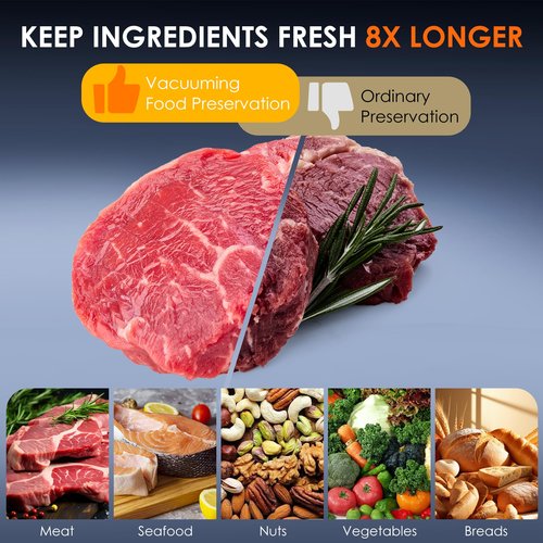 Vacuum Sealer,Food Saver Vacuum Sealer Machine,Ultimate Suction Power,Compact Design,Cordless Handheld Vacuum Sealer (Contains 30 Reusable Seal Bags)