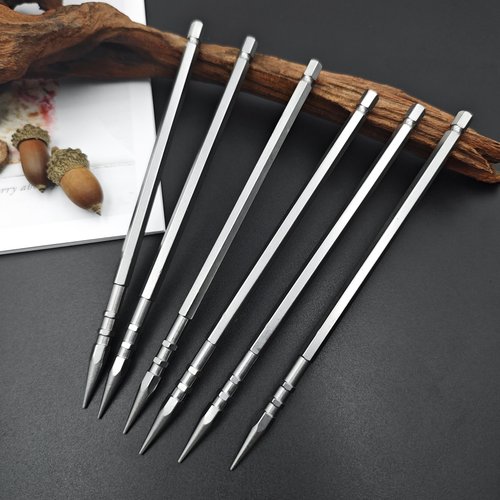 6.5in 6 Pieces a Set Professional Throwing Spikes Stainless Steel Needle, Lightweight Well Balanced Kunai Training Knife with Nylon Sheath for Recreation and Competition