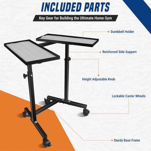 Adjustable Dumbbell Weight Rack Stand With Wheels ??Heavy Duty Weight Rack For Dumb Bells For Adjustable Dumbbell Set ??4 Height Level, Home Gym Stand For Training