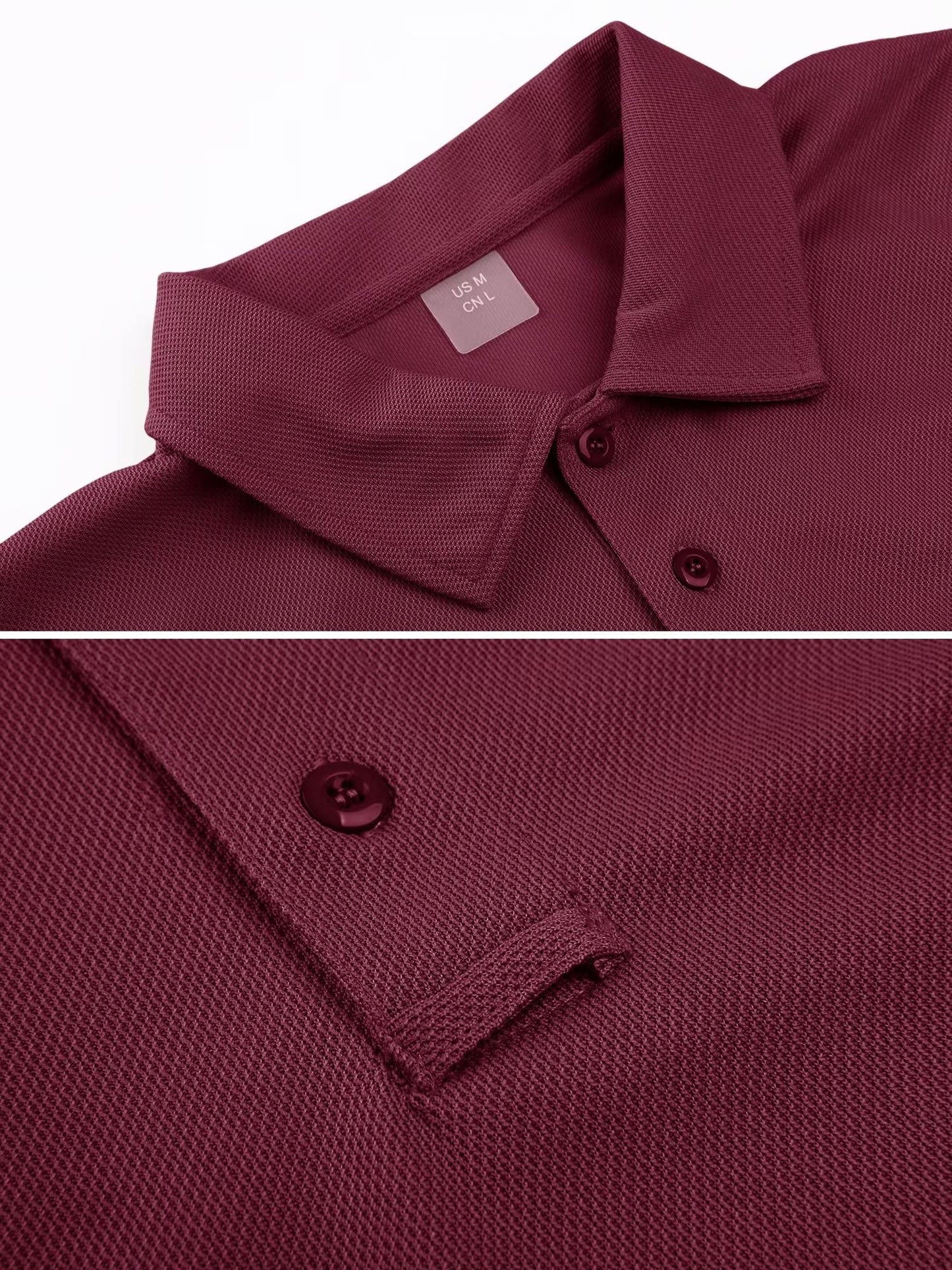 MAGCOMSEN Polo Shirts for Men Golf Shirts Quick Dry Collared Short-Sleeve Work Polo Performance Shirt Wine Red M