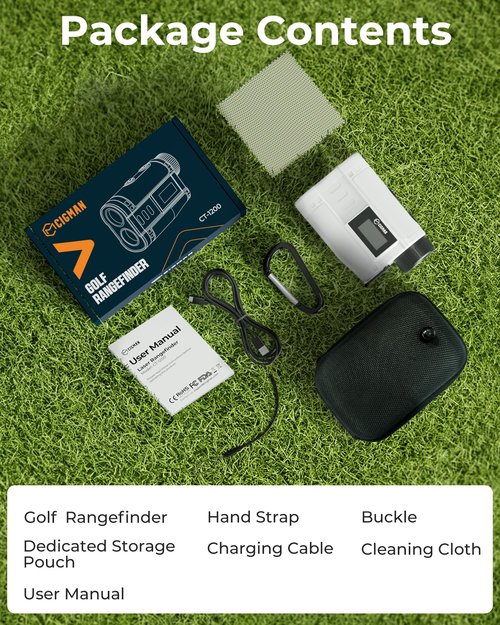 Golf Rangefinder with Slope, CIGMAN 1312 Yards Range Finder Golf, External Color Display, Flag Lock Vibration, 6X Magnification, Rechargeable Laser Range Finder with Magnetic, Ideal Golf Accessories