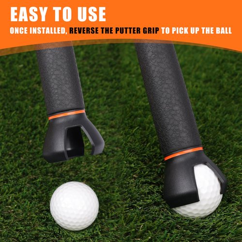 BIRDIEBLAST 3-Prong Golf Ball Grabber for End of Putter, 5PCS Premium Golf Ball Retriever for Putter,Golf Ball Picker Upper for Quick Installation (3)