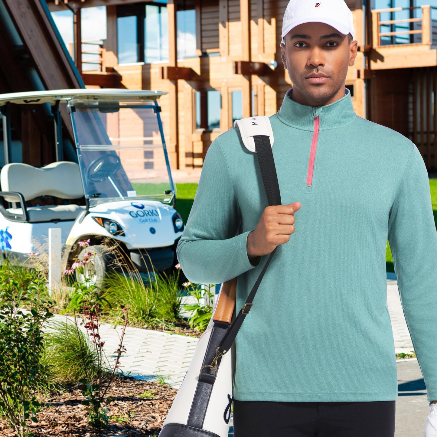 FT FENTENG Quarter Zip Pullover Men Performance, Moisture Wicking Heather Golf Pullovers Sports 1/4 Zip Pullover Mens Sweatshirt, L