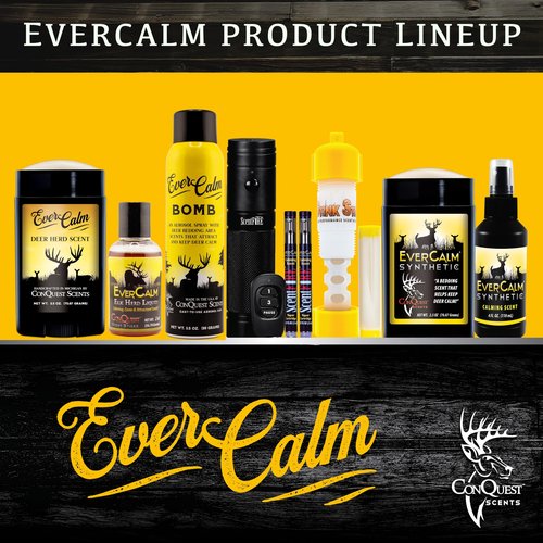 Conquest Scents EverCalm Deer Herd Scent Stick – Deer Attractant & Calming Scent, All-Season Effectiveness, Versatile Hunting Wax Stick, 2.5 oz