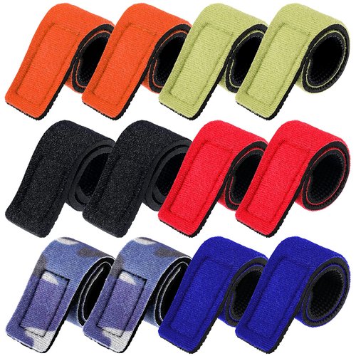Sumind 12 Pcs Fishing Rod Straps Ties, Fishing Pole Belts Stretchy Straps, Elastic Tackle Ties Cable Holders Fit for Casting Rods, Spinning and Fly(12 Pcs,Lovely Color)