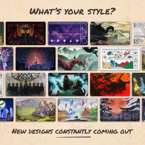 Paramint Notebook Style Playmat with Zones (Stitched) - Compatible with Magic The Gathering Playmat - YuGiOh, TCG - Art Designs & Accessories