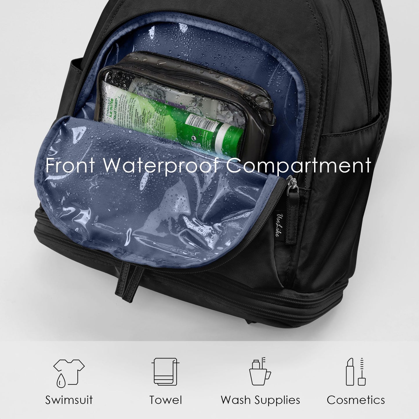 Uselike Gym Backpack for Women Men, Lightweight Gym Bag with Shoe Compartment, Waterproof Workout Backpack with Wet Pocket