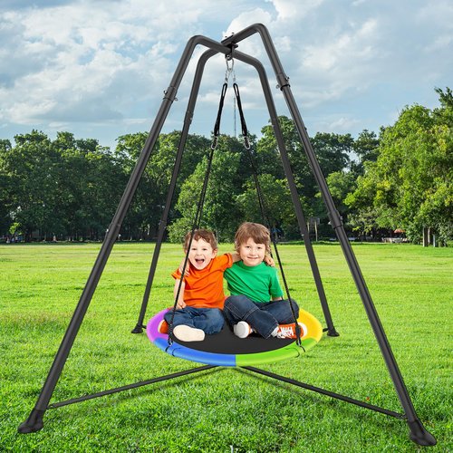 Heavy Duty Swing Frame, 330LBS Metal Swing Stand for Kids and Adults, Fits for Most Swings - for Indoor and Outdoor Use, Black(Seat NOT Included)