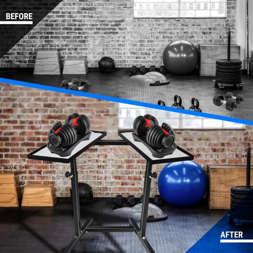 Adjustable Dumbbell Weight Rack Stand With Wheels ??Heavy Duty Weight Rack For Dumb Bells For Adjustable Dumbbell Set ??4 Height Level, Home Gym Stand For Training