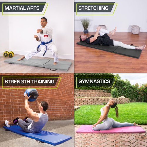 ProsourceFit Tri-Fold Folding Exercise Mat - Pink
