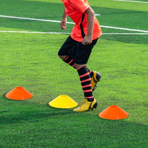 Ohuhu Agility Ladder Speed Training Set: 12 Rung 20ft Soccer Training Equipment with 12 Cones, 4 Steel Stakes, Instruction Manual & Carrying Bag for Soccer Football Exercise Sports Footwork Training