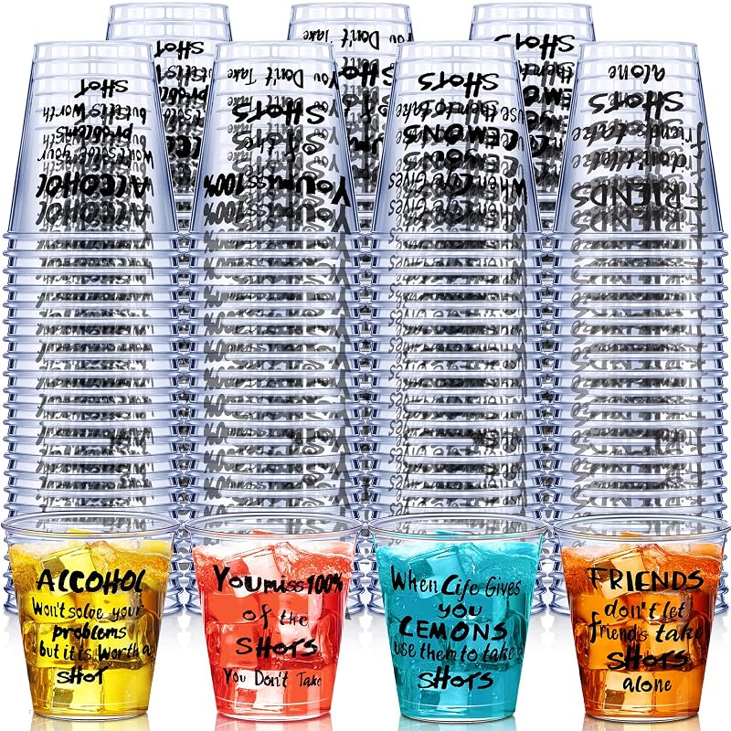 100 Pcs 1.7oz Disposable Shot Glasses Set - Clear Plastic Cups, 50ml