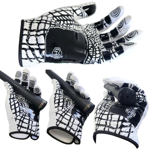 MONKEY GRIP Golf Glove Premium Synthetic Silicon Non silp Power Gip Slice Killer No Twist, Left Hand (Man-Large)