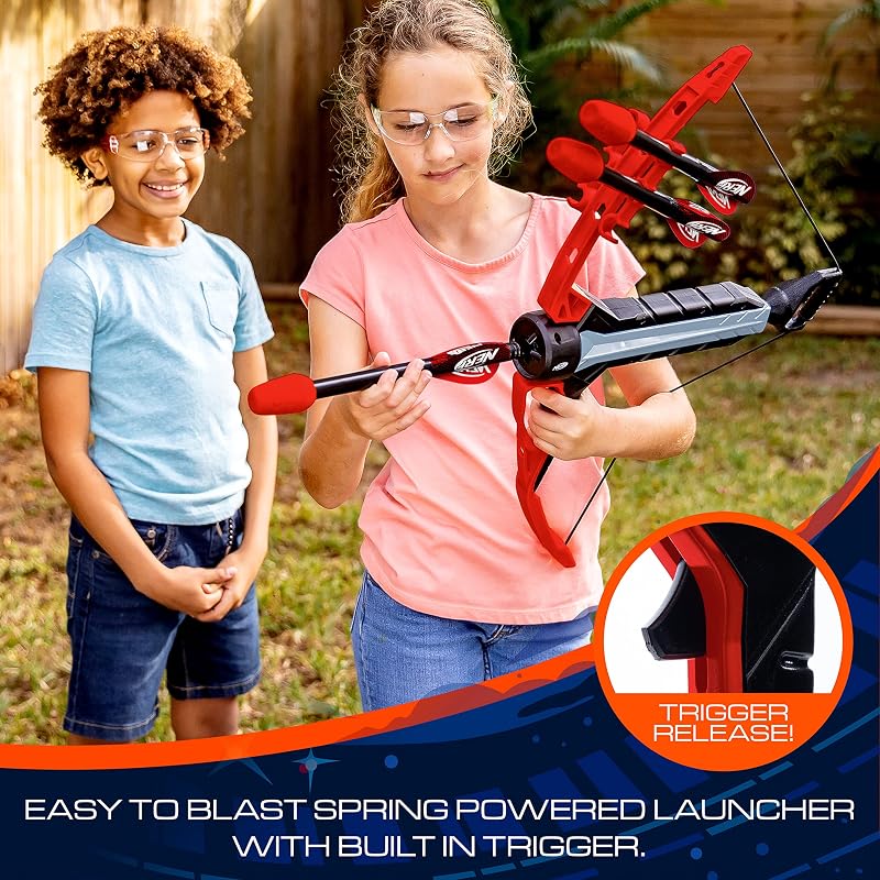 NERF Rip Rocket Bow & Arrow Set for Kids – 4 Foam Arrows, Indoor/Outdoor