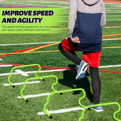 Wettarn 12 Pcs 9" Speed Training Agility Hurdles for Athletes Reliable Training Hurdle Plyometric All Purpose Practice Equipment for Soccer Basketball Football(Green)