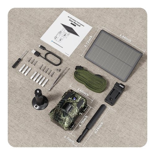 SEHMUA 4G LTE Cellular Trail Cameras 3rd Gen with Live Streaming, Game Camera Built-in SIM Card with Motion Activated 0.2s Trigger Time Solar Trail Camera IP66 Waterproof
