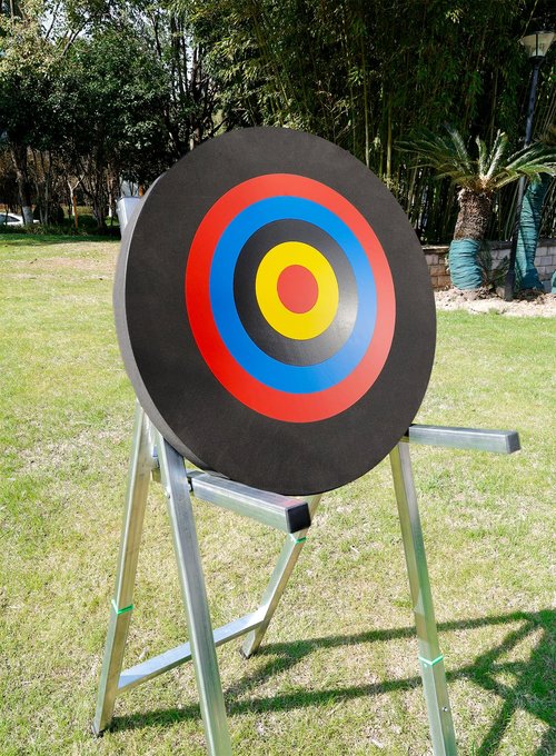 Cifupy 20'' Round Archery Target, Lightweight High-Density EVA Bow & Arrow Target, Single-Sided Printed Pattern, for Backyard Outdoor Shooting Practice with a Curved Longbow