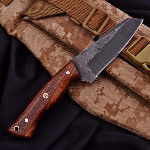 Trade Scorpio Handmade 1095 High Carbon Steel Hunting Knife, Cowboy Knife, Fixed Blade Hunting knife, Tactical EDC knives with leather Sheath, Bushcraft Knives (Rose wood)