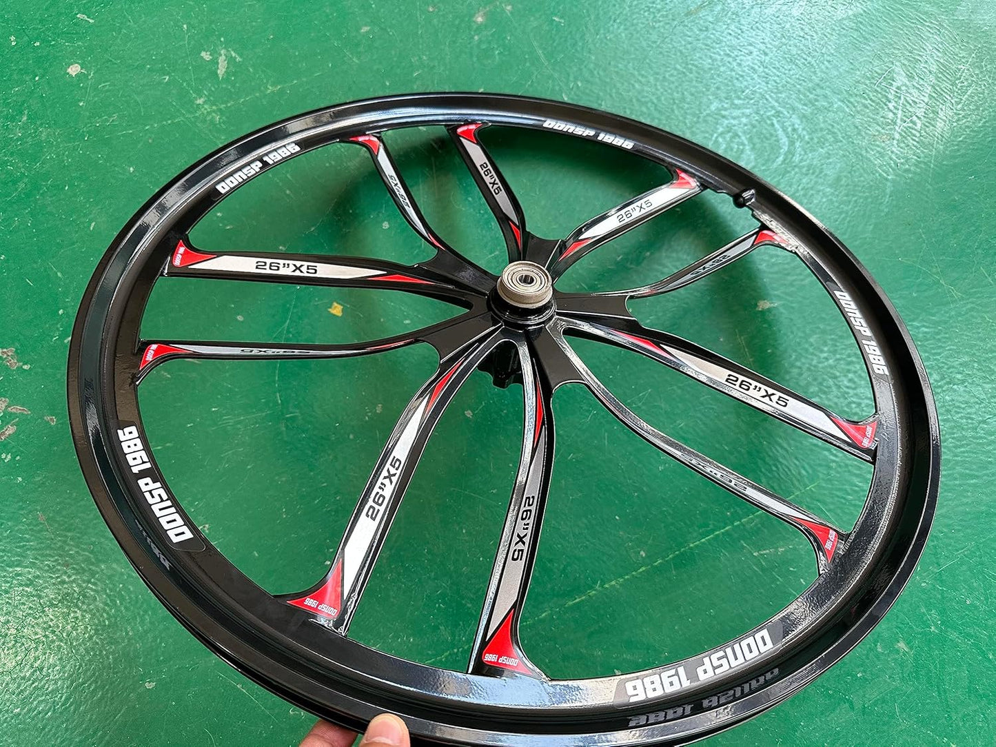 26 inch 10 Spokes Mag Wheel Set Rims Front & Rear 100x135mm & Rear Adapter 36T Sprocket, 26" Magnesium Cycling Bike Wheels Rim (Black) Disc Brake for Beach Cruisers, MTB's Road Bicycle