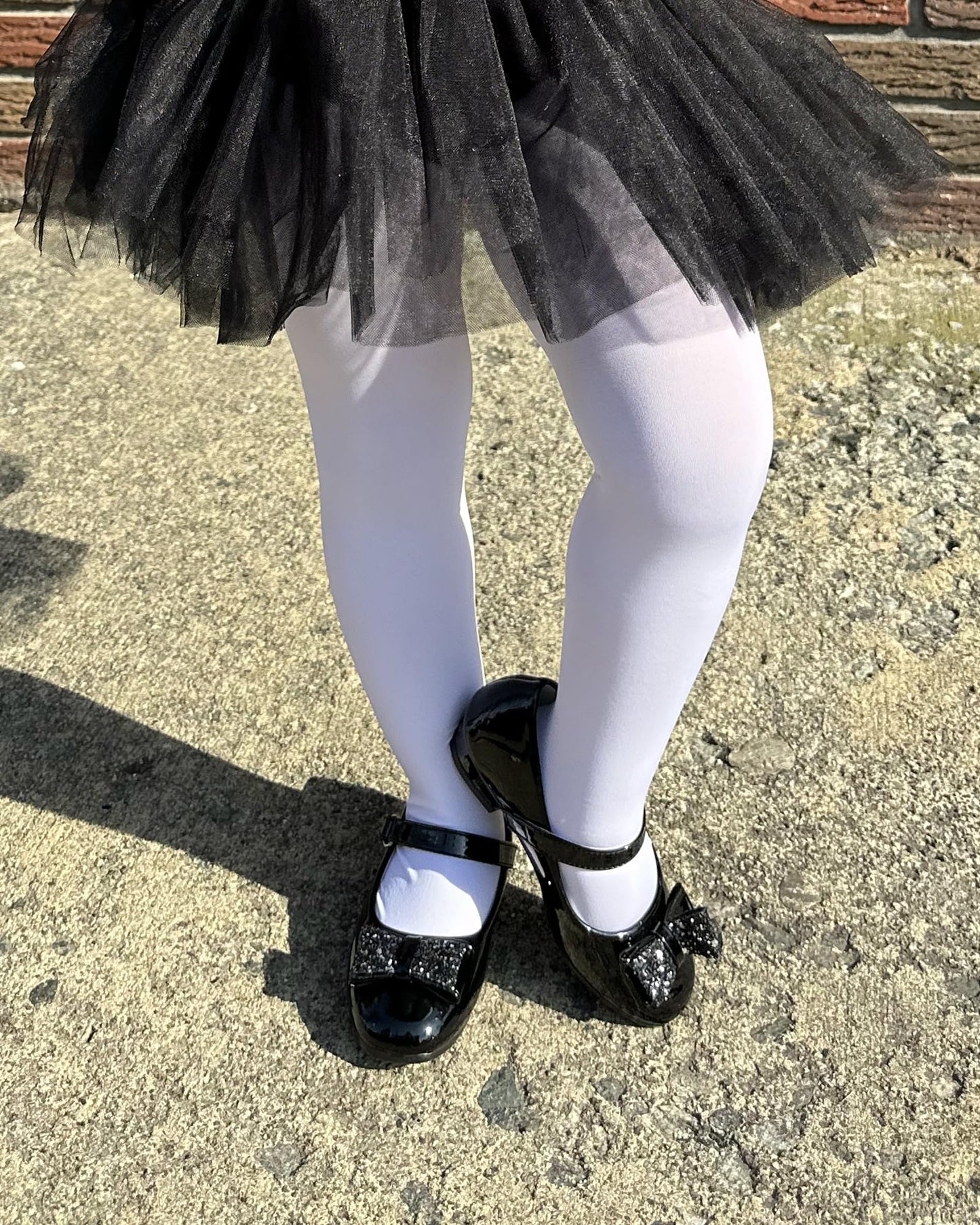 Stelle Girls' Ultra Soft Pro Dance Tight/Ballet Footed Tight(Toddler/Little Kid/Big Kid),WT,XS White