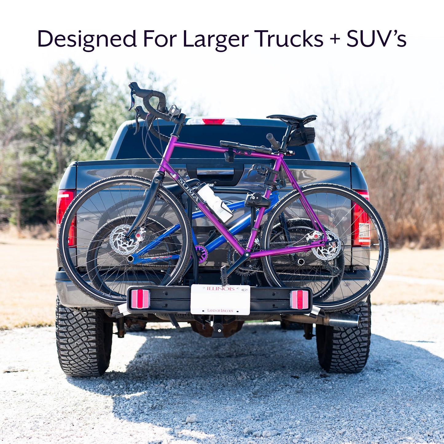 Life Finds 2-Hitch Bike Rack with Taillights and License Plate Holder, Adjustable Folding Design, Holds up to 132 lbs, LF-BR1L