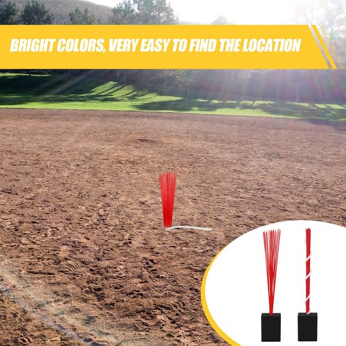 Deekin 4 Pcs Base Plugs Anchor Base Plugs Baseball Field Maintenance Equipment Baseball Accessories for Baseball Field (Red)