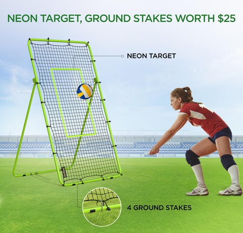 ZivPlay Volleyball Rebounder Net 7x4 ft Volleyball Rebounder Bounce Back Training Equipment for Volley Ball Practice Volleying Bumping Spiking Lacrosse Training with Five Adjustable Rebound Angles