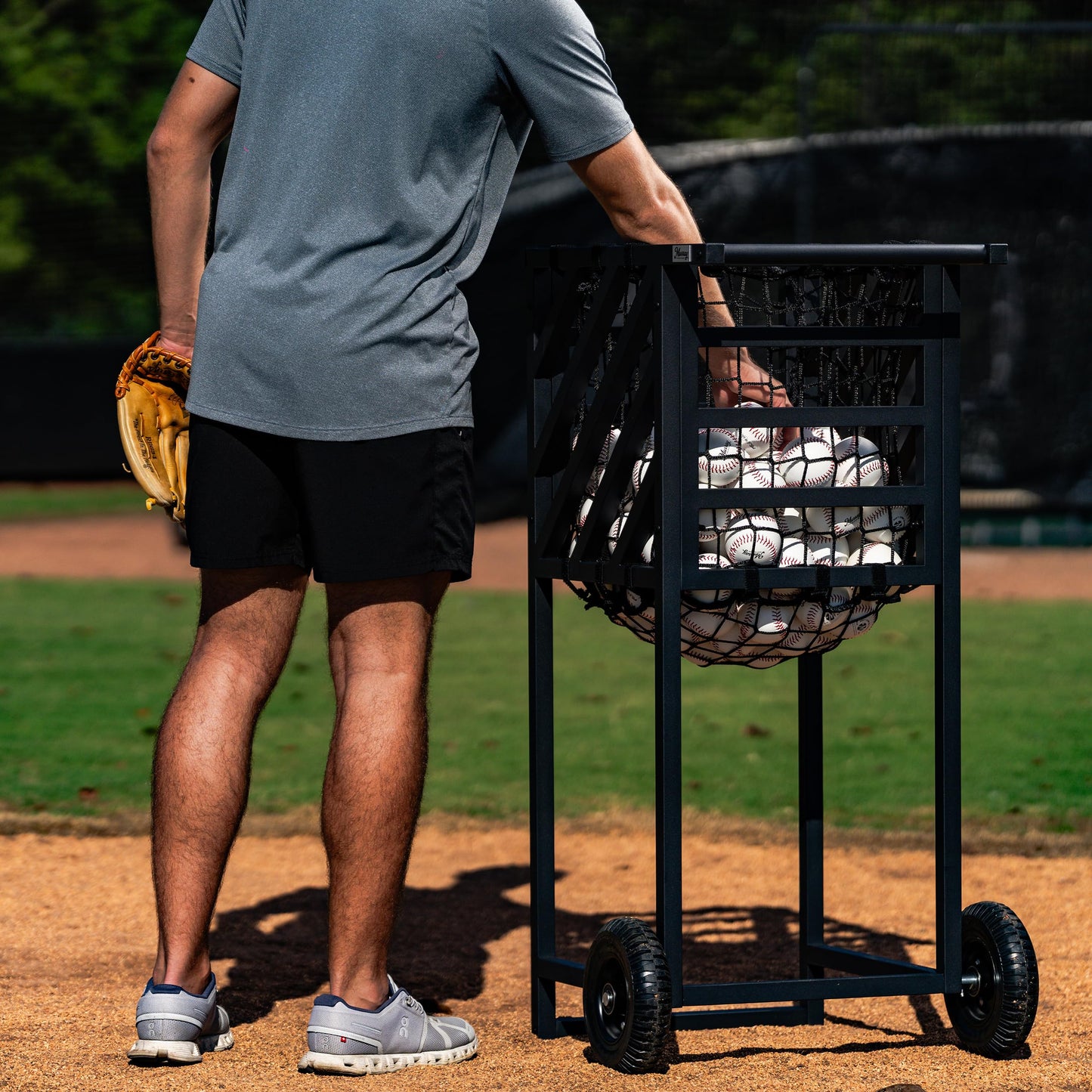 Murray Sporting Goods Baseball Softball Practice Cart - Heavy-Duty Ball Cart with Wheels, Large Capacity Ball Carrier for Hitting Batting Practice