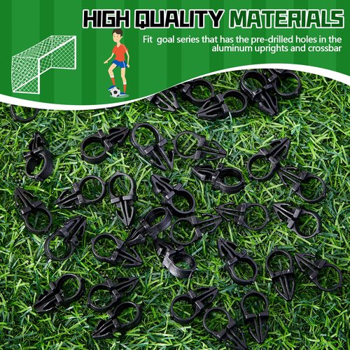 Chunful 100 Pcs Soccer Goal Net Fasteners Soccer Net Clips Replacement Lock Clips Accessories for Goal Series with Pre Drilled Holes in Aluminium Tubing and Posts