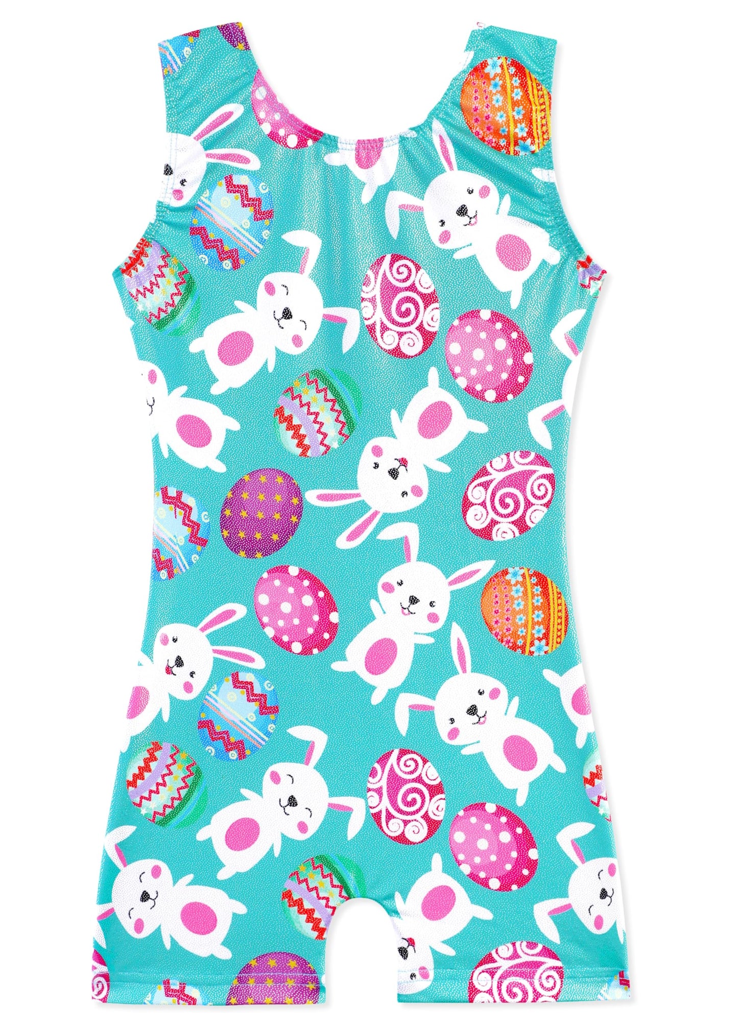 HOZIY Gymnastics Leotards for Girls 7-8 Years Tumbling Outfits Aqua Blue Pink Rabbit Egg Biketard Sparkly Glitter Dance Clothes Clothing Unitard