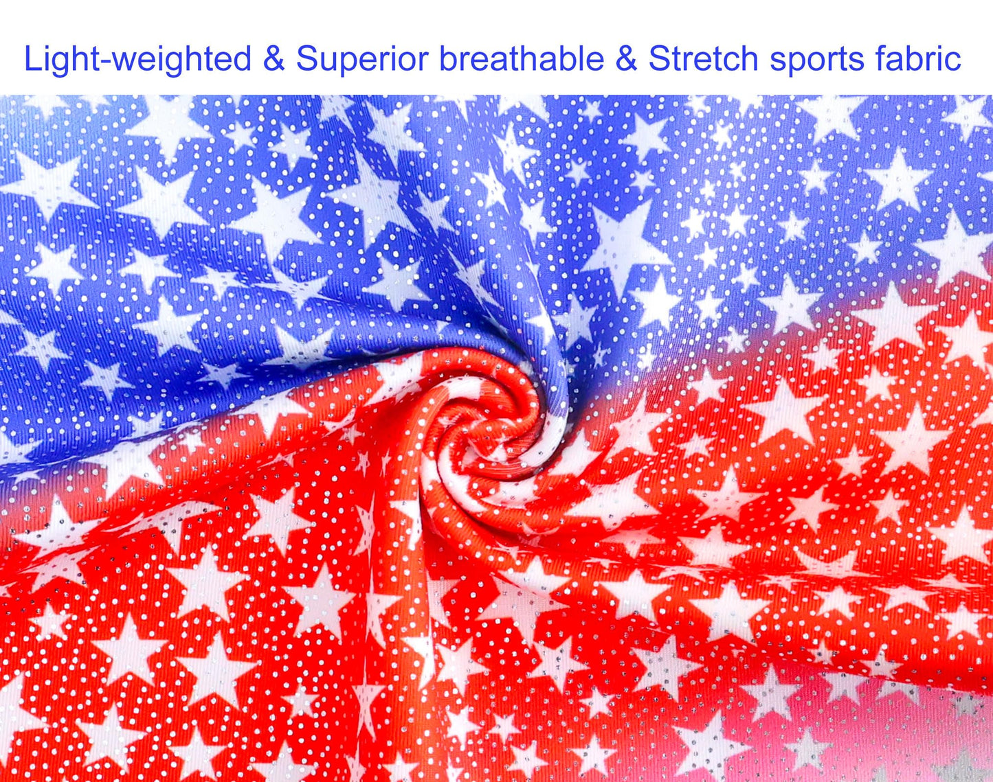 Domusgo Gymnastics Leotards for Girls 4t 5t Sparkly One Piece Sleeveless Red White Blue Star Biketard