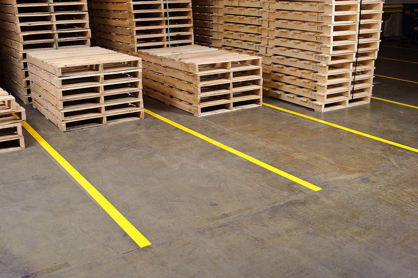 Brady ToughStripe Floor Marking Tape - Yellow, Non-Abrasive Floor Tape - 4" Width, 100' Length for Concrete, Harsh Conditions, Forklift, High Traffic Floors (104372)