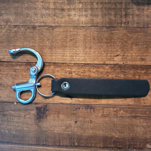 WorkingFire Firefighter Quick Release Shackle with Leather Handle for SCBA MASK Marine Grade Stainless Steel Fixed Snap Shackle Lanyard