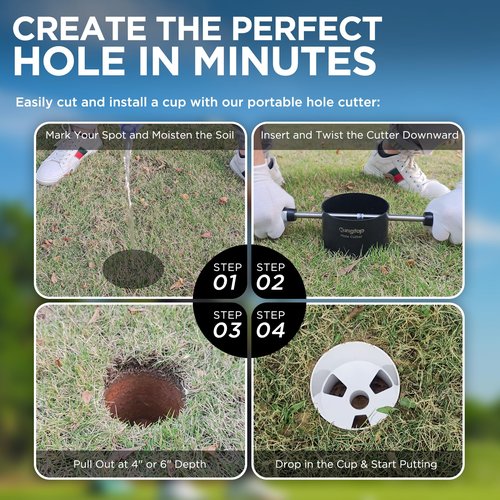 KINGTOP Golf Hole Cups for Practice Putting Green, Putting Cup, Outdoor | Indoor, Fit USGA | PGA Regulations, Ivory White, 4" Depth, 2-Pack