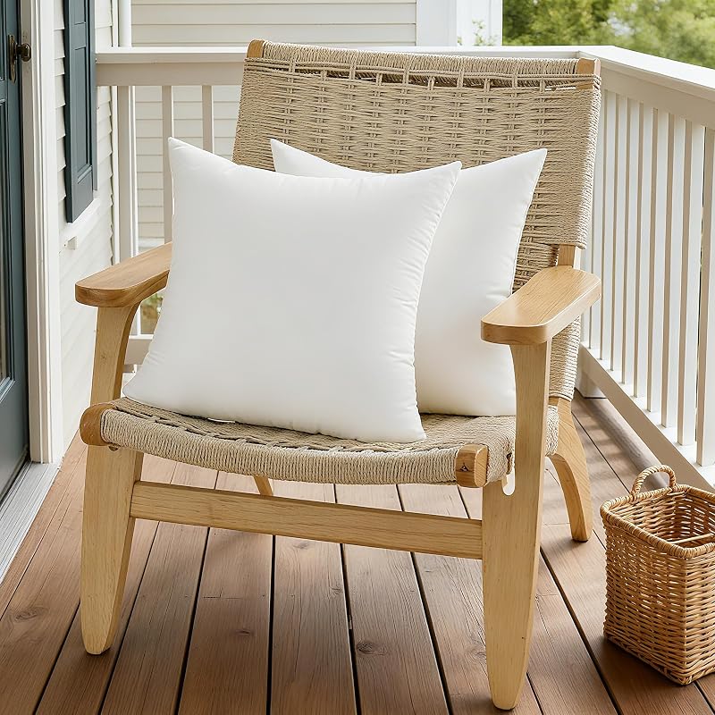 Oubonun 22x22 Outdoor Throw Pillow Inserts - Set of 2 Waterproof Cushions, 22x22 Inch Variation