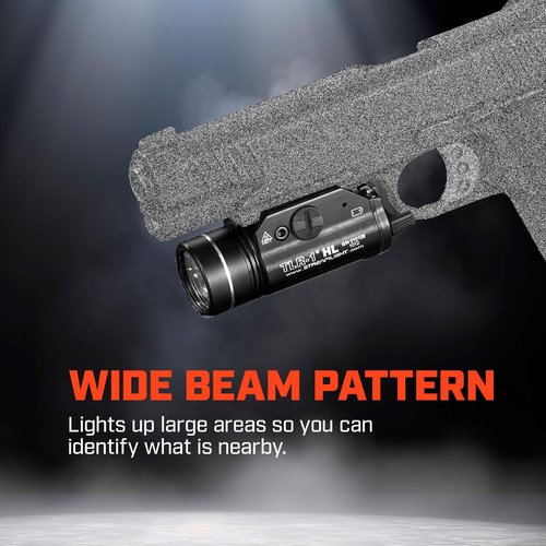 Streamlight 69260 TLR-1 HL 1000-Lumen 20000 Candela Rail-Mounted Tactical Weapon Light with Specific Compatibility Rail Locating Keys, Black