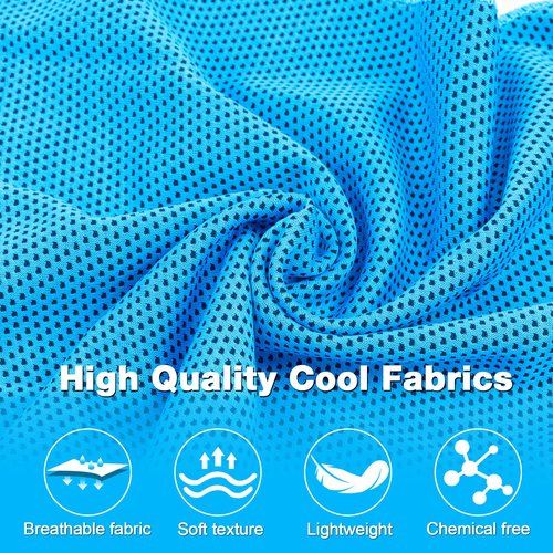 MENOLY 10 Pack Cooling Towels, Cooling Towels for Neck and Face, Sweat Microfiber Towel Soft Breathable Towel for Gym, Yoga, Camping, Running, Fitness, Workout & More Activities
