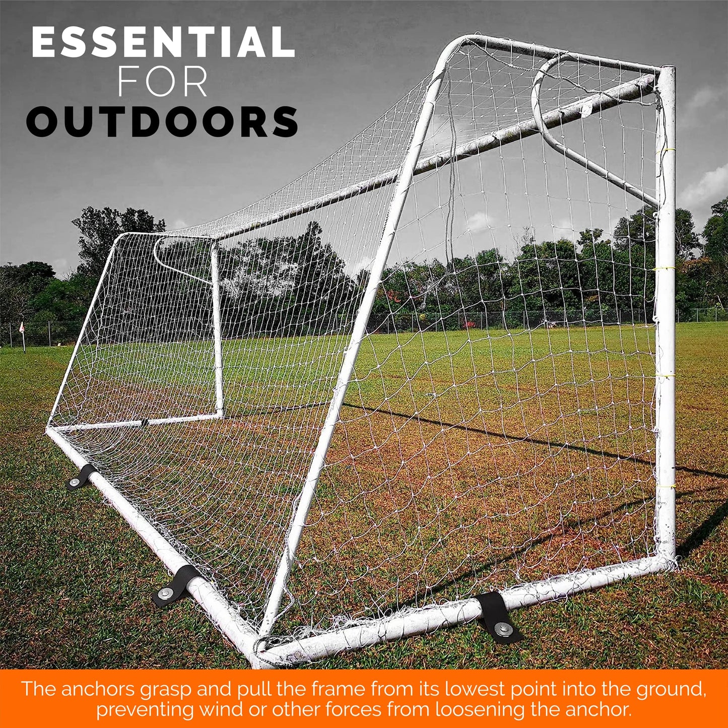 12" Set of 4 - Trampoline Anchor Kit - Trampoline Stakes Anchors High Wind - Ground Anchors Heavy Duty - Trampoline Wind Stakes - Ground Stakes Heavy Duty