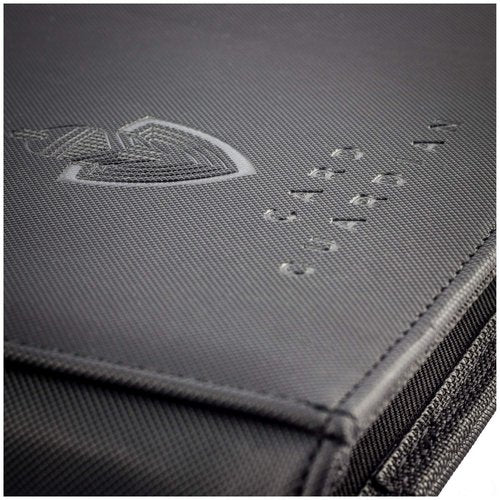 Card Guardian - 9 Pocket Premium Black Binder with Zipper for 360 Cards - Side Loading Pockets for Trading Card Games TCG (Black)
