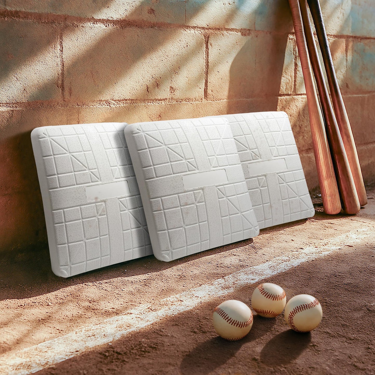 Cannon Sports Pro Style Set of 3 Bases for Baseball and Softball – 15" x 15" Molded Base Set with Waffle Bottom & Anchors - Includes 1st, 2nd, 3rd Base