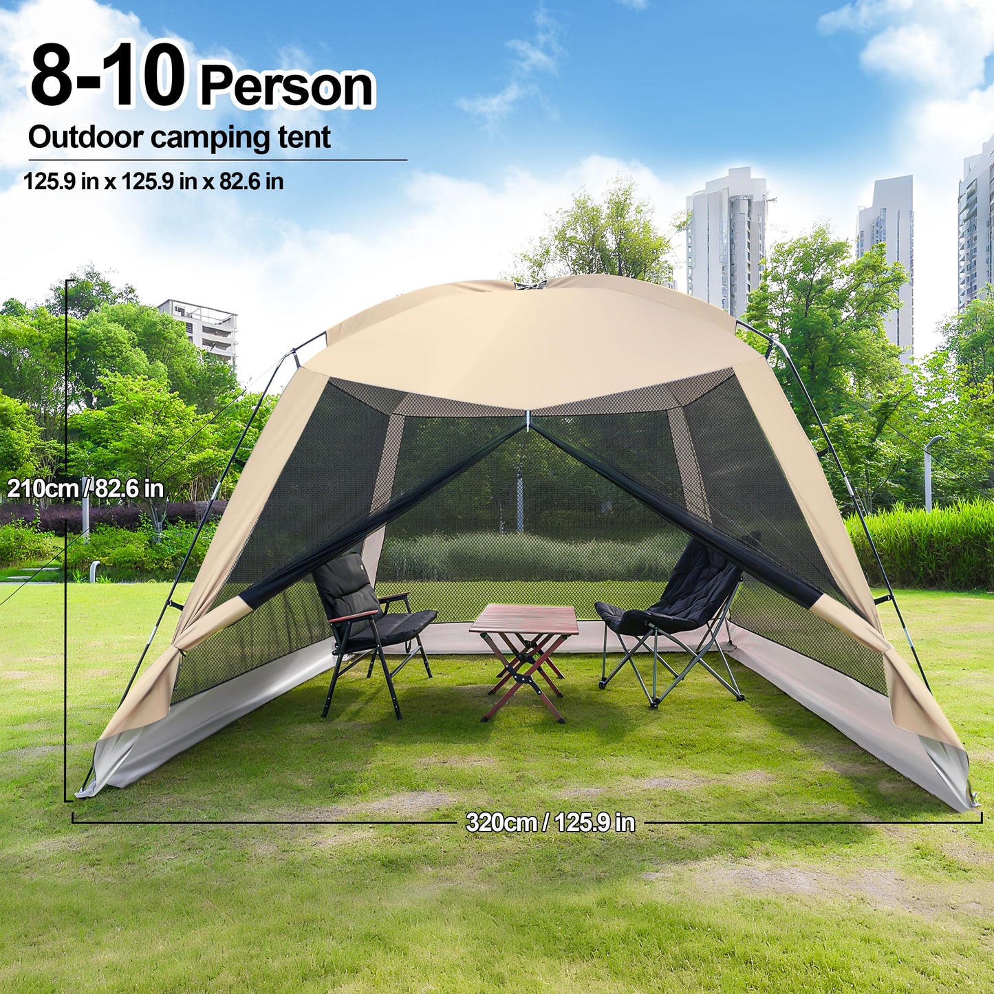 12' X 12' Screen House Room - Camping Screen Tent 8-10 Person&Instant UV Resistant Sun Shelter,Easy to Set up&Mosquito net Tent&Waterproof,Suitable for Family Camping Trip,Backyard,Picnic