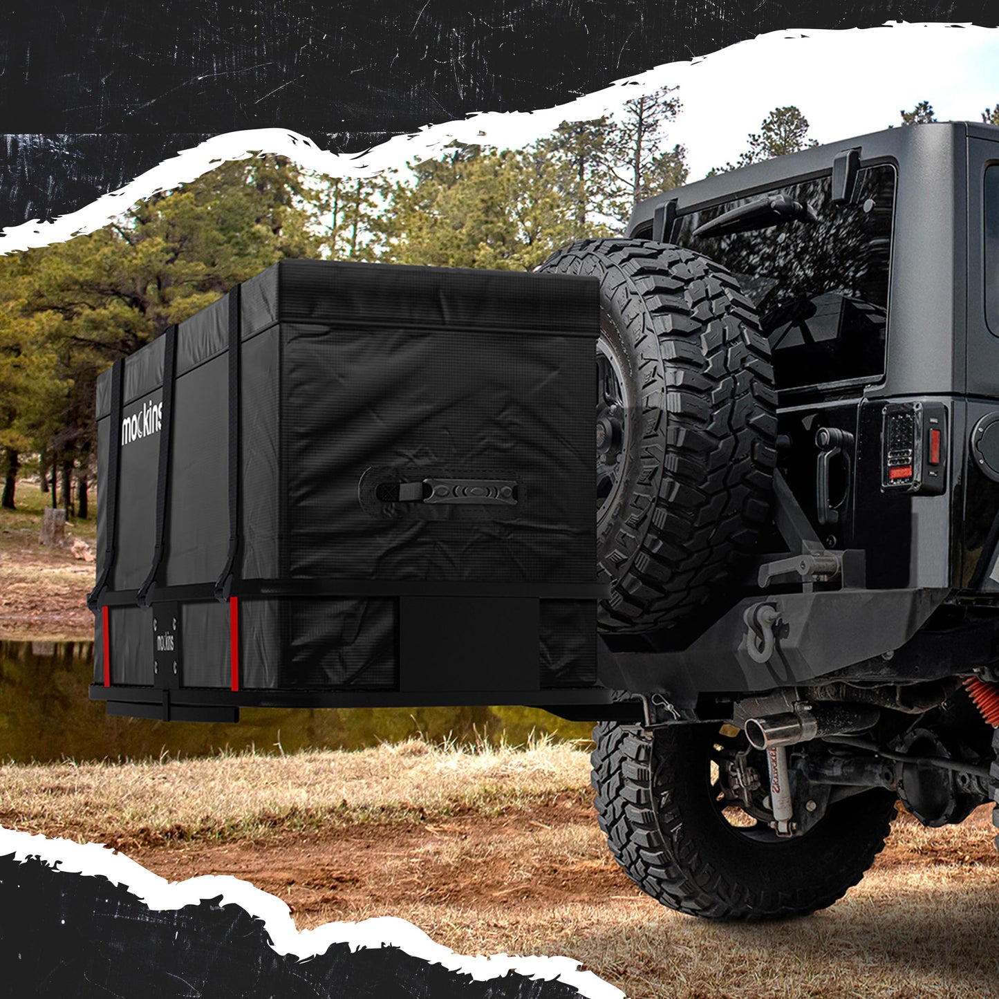 Mockins 25 Cu Ft XL Heavy Duty Trailer Hitch Cargo Carrier Bag All-Weather