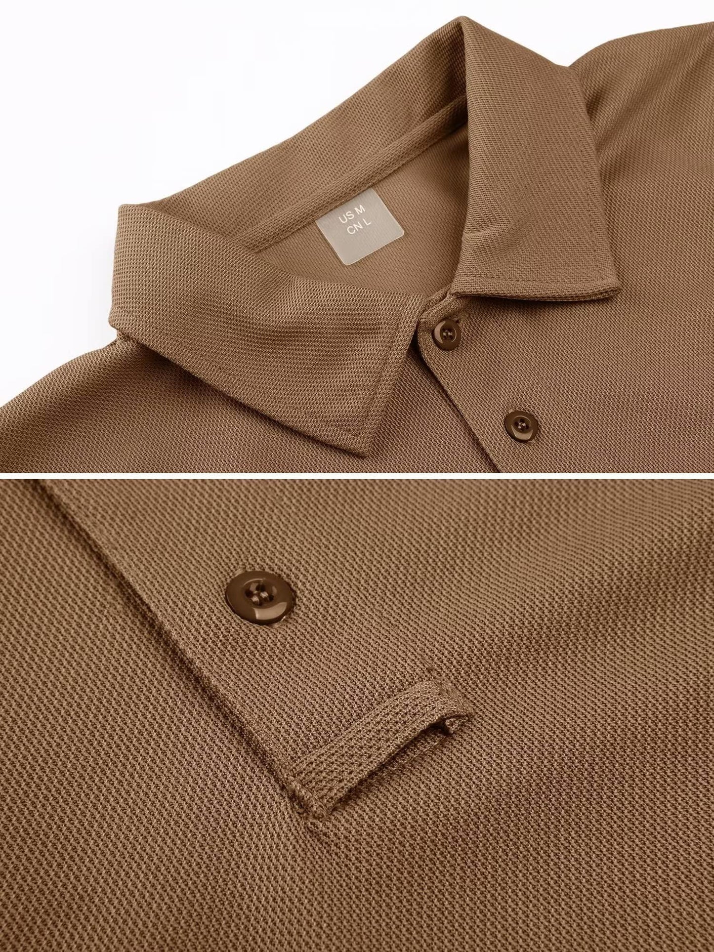MAGCOMSEN Mens Polo Shirts Short Sleeve Golf Work Casual Quick Dry Breathable Summer Shirt Brown M