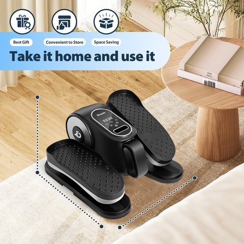 Under Desk Elliptical Machine, Ellipse Leg Exerciser As Seen On TV with Remote, 12 Speed Levels for Whole Family, Forward & Reverse Direction, Auto & Manual Mode, Quiet Portable Machine, Home & Office