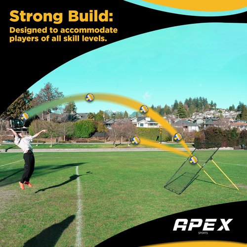 Apex Sports Adjustable Volleyball Rebounder Net 7x4 ft – Bounce Back Training Equipment with Angle Customization for Practicing Volleying, Bumping, Spiking – Durable & Portable with Travel Bag