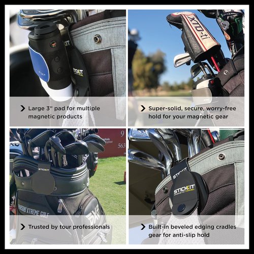 STICKIT Magnetic Golf Bag Landing Pad I Metal Bag Clip for Quick and Easy Use of Magnetic Golf Gear & Accessories with Convenient Positioning on Your Golf Bag