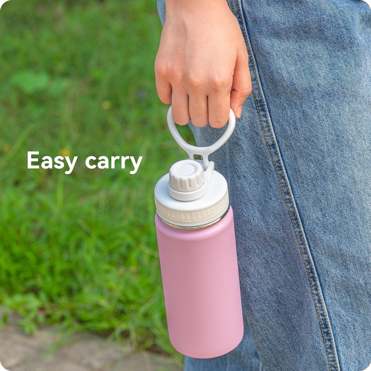 Prurex Spout Lid for Hydro Flask Wide Mouth Water Bottles, Replacement Lid for 12 16 18 22 32 40 64oz 2.28" Wide Mouth Sports Water Bottles Accessories (White, 1 Pack)