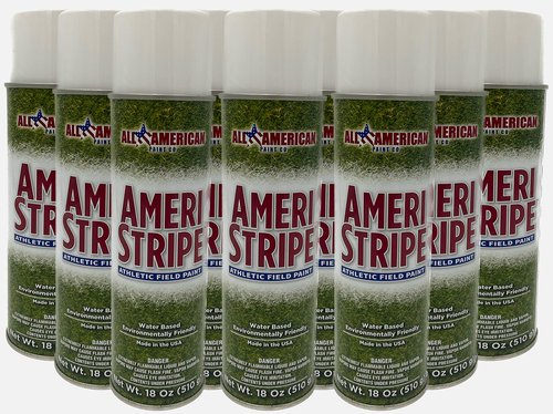 Ameri-Stripe White Athletic Field Marking Spray Paint - 1 Case Pack (12 Cans) 18 oz of Paint per Can