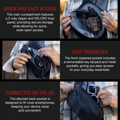 Vertx Everyday Fanny Pack 2.0, CCW Tactical Concealed Carry Waist Bag for Men and Women, Travel, Work, Outdoor, EDC Gear, It's Black