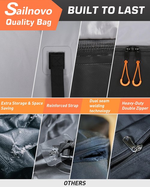 Sailnovo Car Rooftop Cargo Carrier Bag 21 Cubic, PVC Vehicle Soft-Shell Car Top Carrier for Cars with/Without Roof Rack, Waterproof Roof Bag Includes Anti-Slip Mat,10 Reinforced Straps, 6 Door Hooks